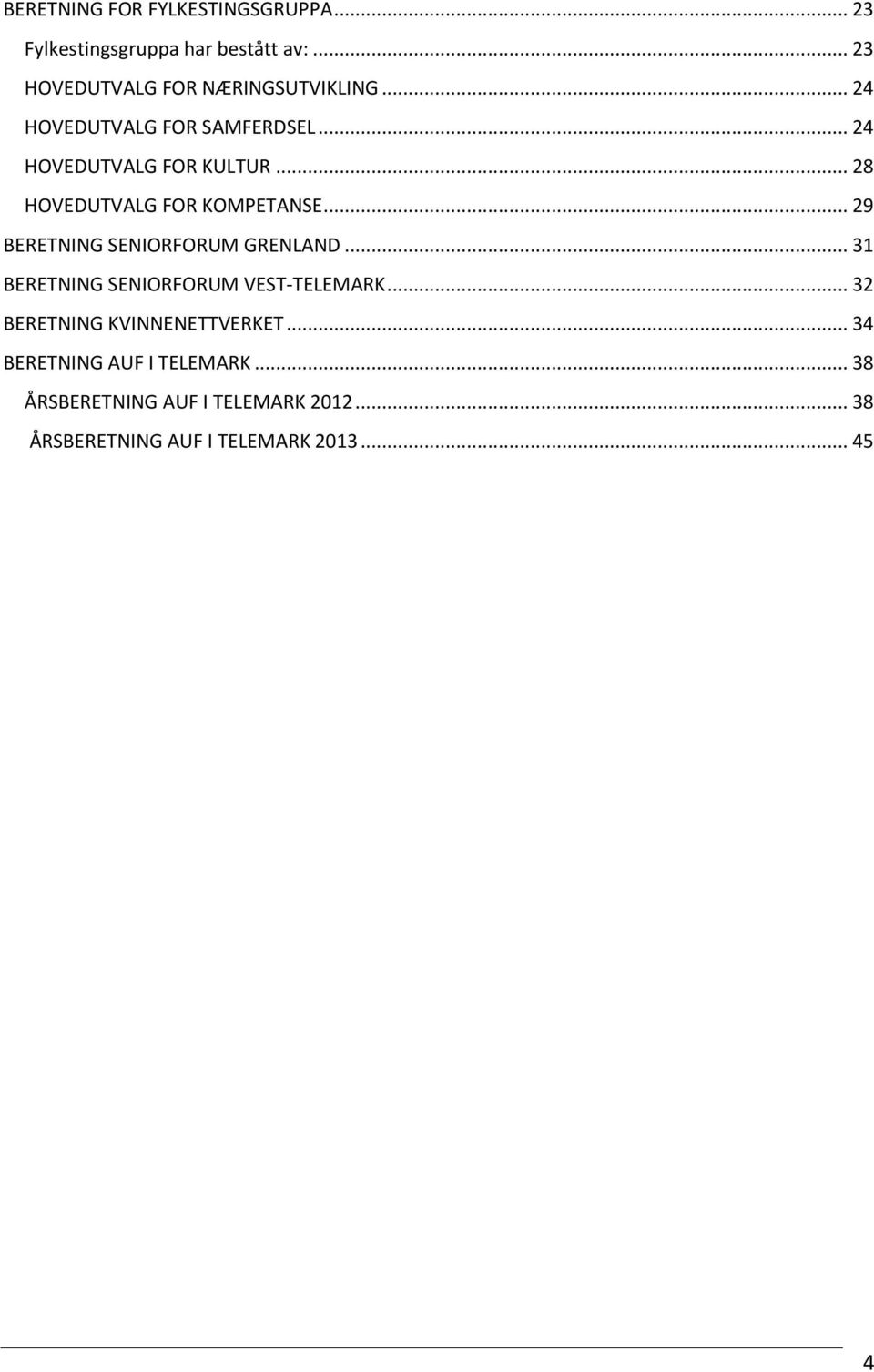 .. 29 BERETNING SENIORFORUM GRENLAND... 31 BERETNING SENIORFORUM VEST-TELEMARK.