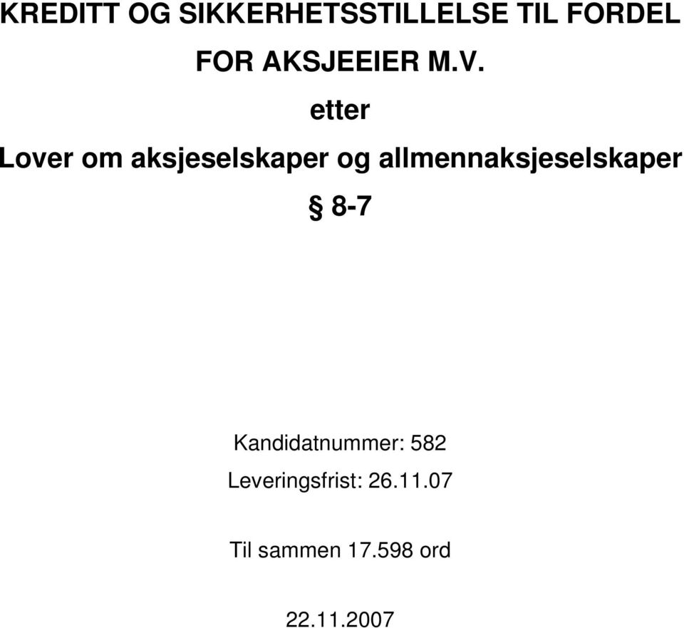 etter Lover om aksjeselskaper og