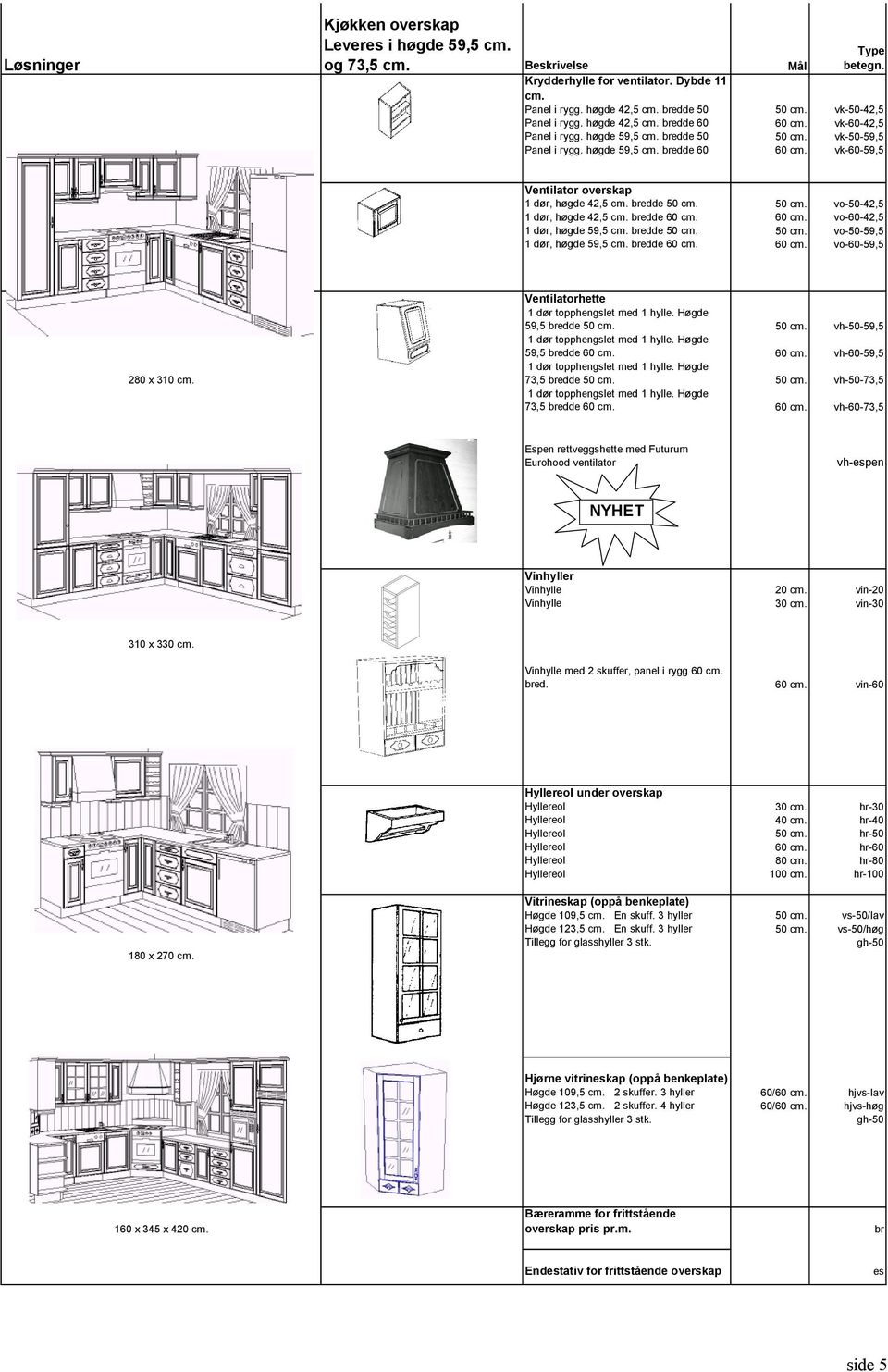 bredde 50 cm. 50 cm. vo-50-42,5 1 dør, høgde 42,5 cm. bredde 60 cm. 60 cm. vo-60-42,5 1 dør, høgde 59,5 cm. bredde 50 cm. 50 cm. vo-50-59,5 1 dør, høgde 59,5 cm. bredde 60 cm. 60 cm. vo-60-59,5 280 x 310 cm.