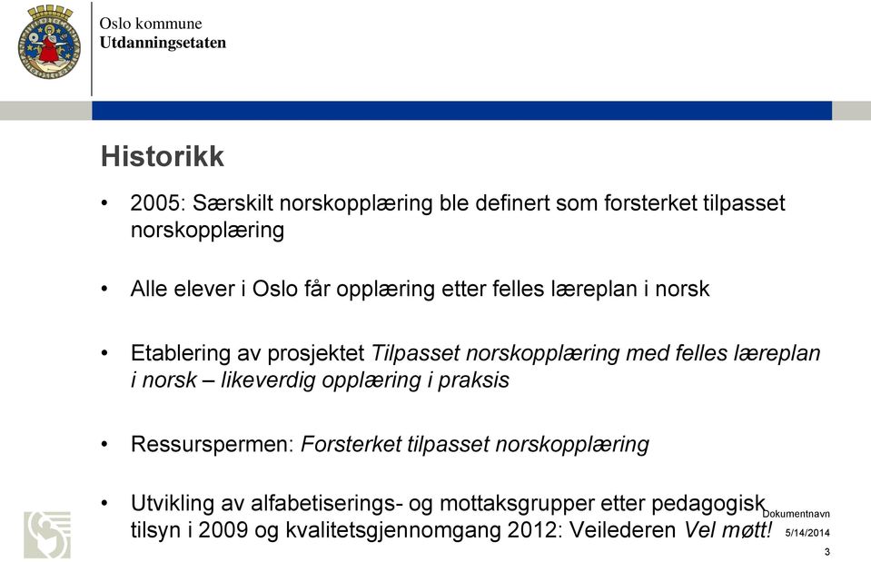 likeverdig opplæring i praksis Ressurspermen: Forsterket tilpasset norskopplæring Utvikling av alfabetiserings- og