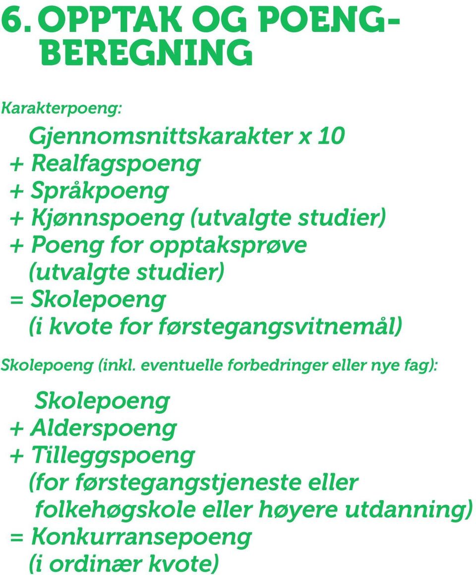 førstegangsvitnemål) Skolepoeng (inkl.