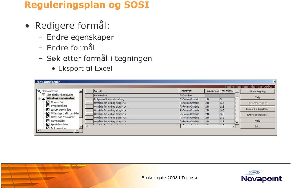 Søk etter formål i