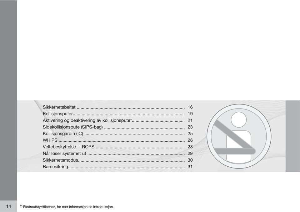 .. 21 Sidekollisjonspute (SIPS-bag)... 23 Kollisjonsgardin (IC)... 25 WHIPS.