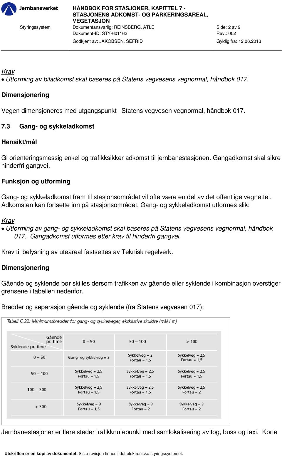 Dimensjonering Vegen dimensjoneres med utgangspunkt i Statens vegvesen vegnormal, håndbok 017. 7.