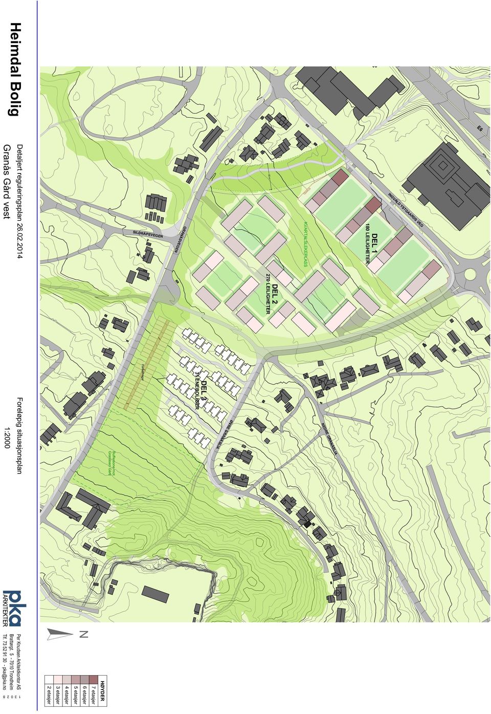 LEILIGHETER KVARTALSEPLASS INGVALD YSTGAARDS VEG Foreløpig situasjonsplan Per Knudsen Arkitektkontor AS