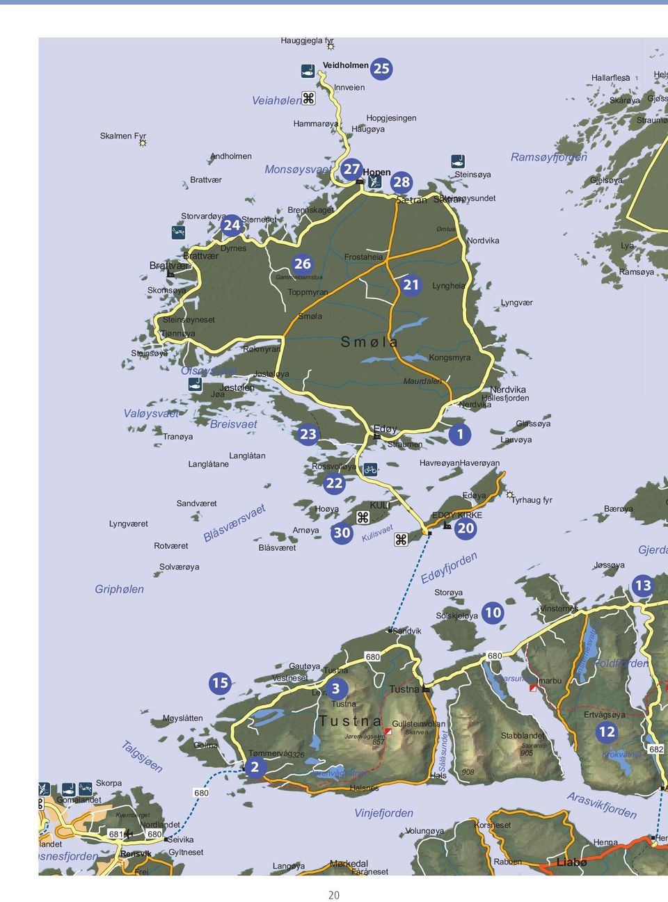 Glassøya Rotværet Innveien Gjelsøya Tjønnøya Skomsøya I landet Volungøya Steinsøya Blåsværet Å Steinsøya Sandværet Jøstøløya Solværøya Straumø G Nordlandet Møyslåtten Ertvågsøya Rossvolløya