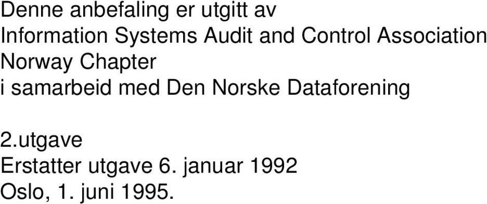 Chapter i samarbeid med Den Norske Dataforening