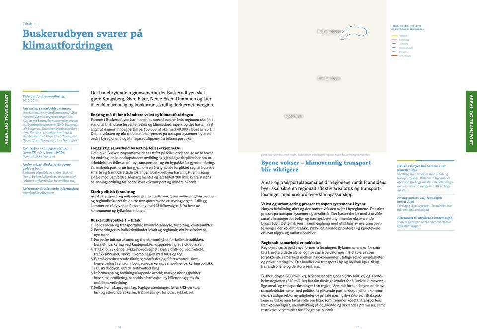 transport Tidsrom for gjennomføring: 2010 2013 Ansvarlig, samarbeidspartnere: Fem kommuner, fylkeskommunen, fylkesmannen, Statens vegvesen region sør, Kystverket Sørøst, Jernbaneverket region øst.