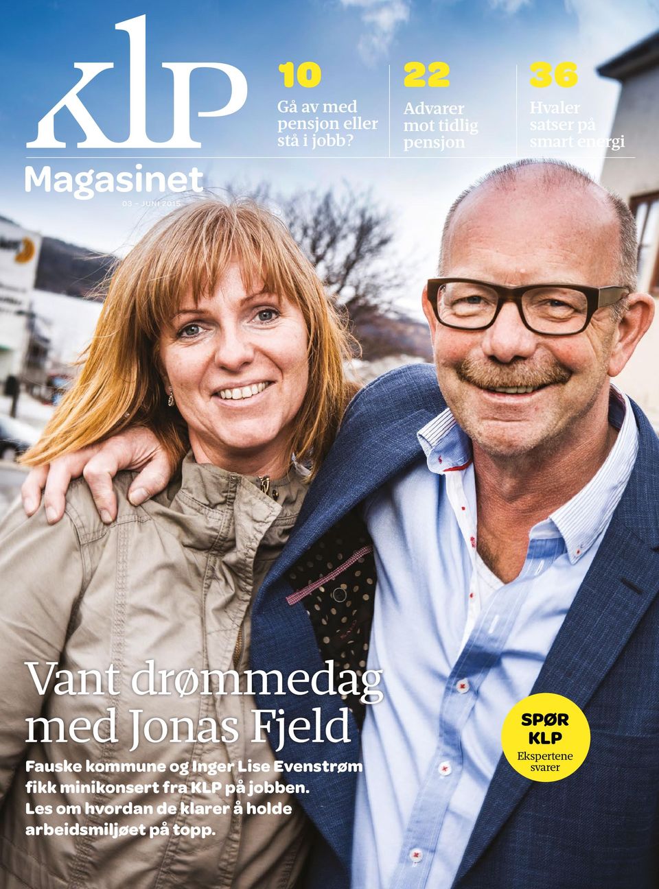 Jonas Fjeld Fauske kommune og Inger Lise Evenstrøm fikk minikonsert fra KLP på jobben.