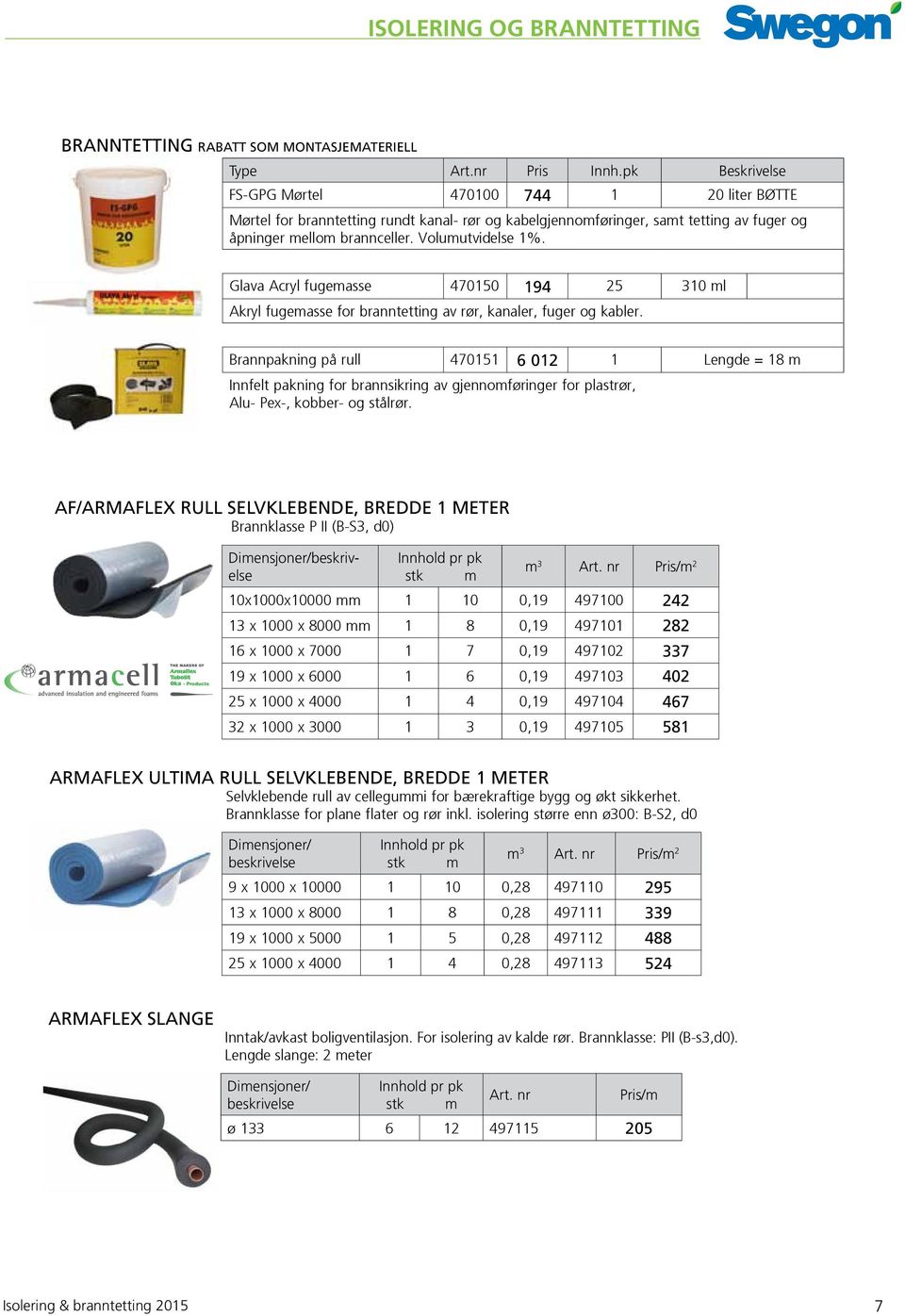 Glava Acryl fugemasse 470150 194 25 310 ml Akryl fugemasse for branntetting av rør, kanaler, fuger og kabler.