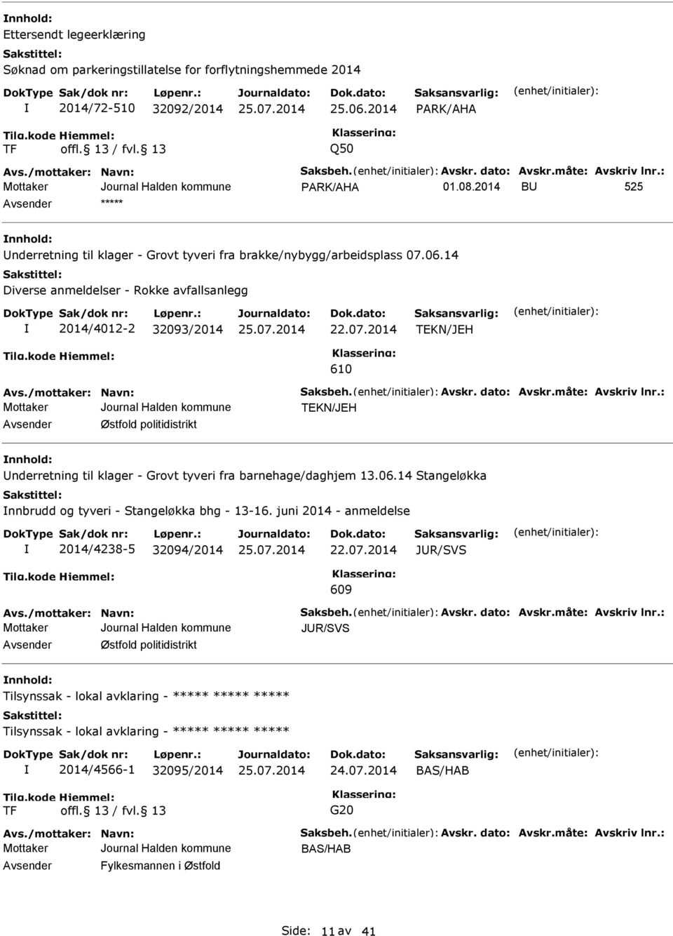 06.14 Diverse anmeldelser - Rokke avfallsanlegg 2014/4012-2 32093/2014 22.07.