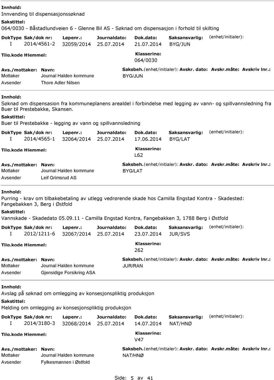 Buer til restebakke - legging av vann og spillvannsledning 2014/4565-1 32064