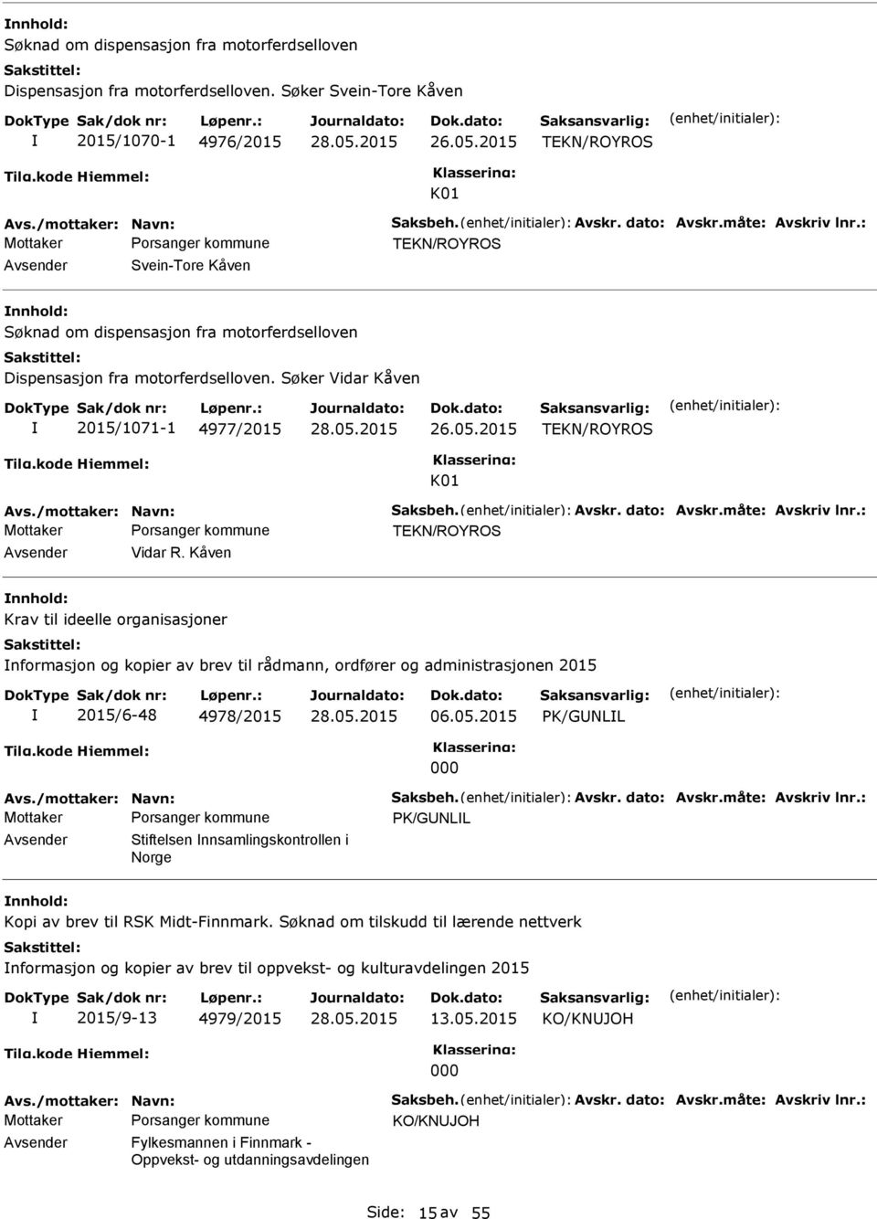 Kåven Krav til ideelle organisasjoner nformasjon og kopier av brev til rådmann, ordfører og administrasjonen 2015 2015/6-48 4978/2015 06.05.