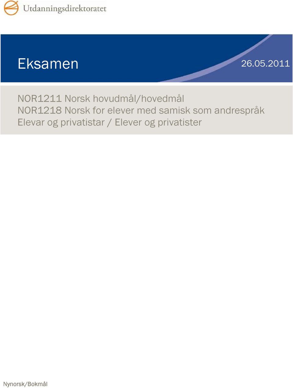 NOR1218 Norsk for elever med samisk som