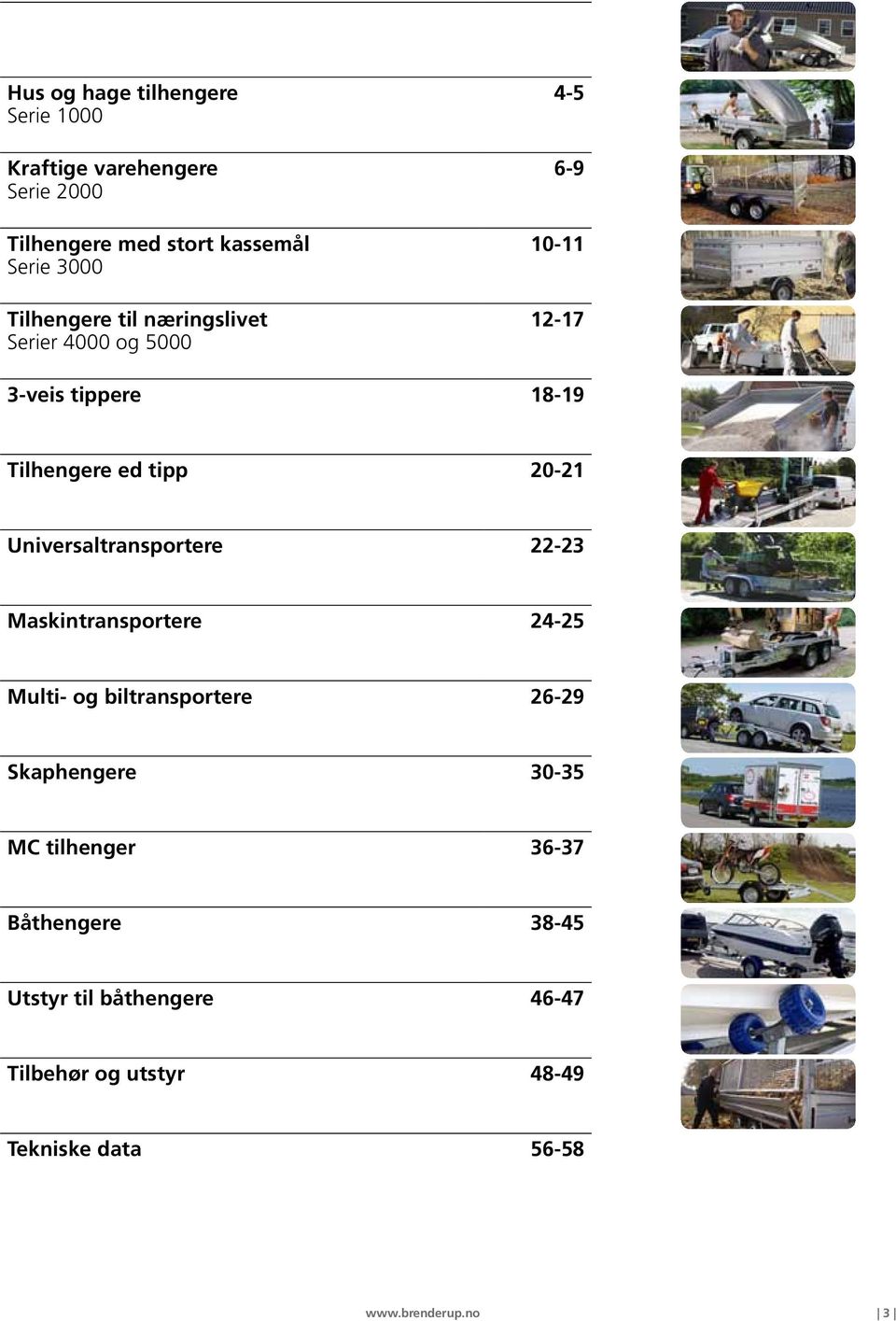 20-21 Universaltransportere 22-23 Maskintransportere 24-25 Multi- og biltransportere 26-29 Skaphengere 30-35 MC