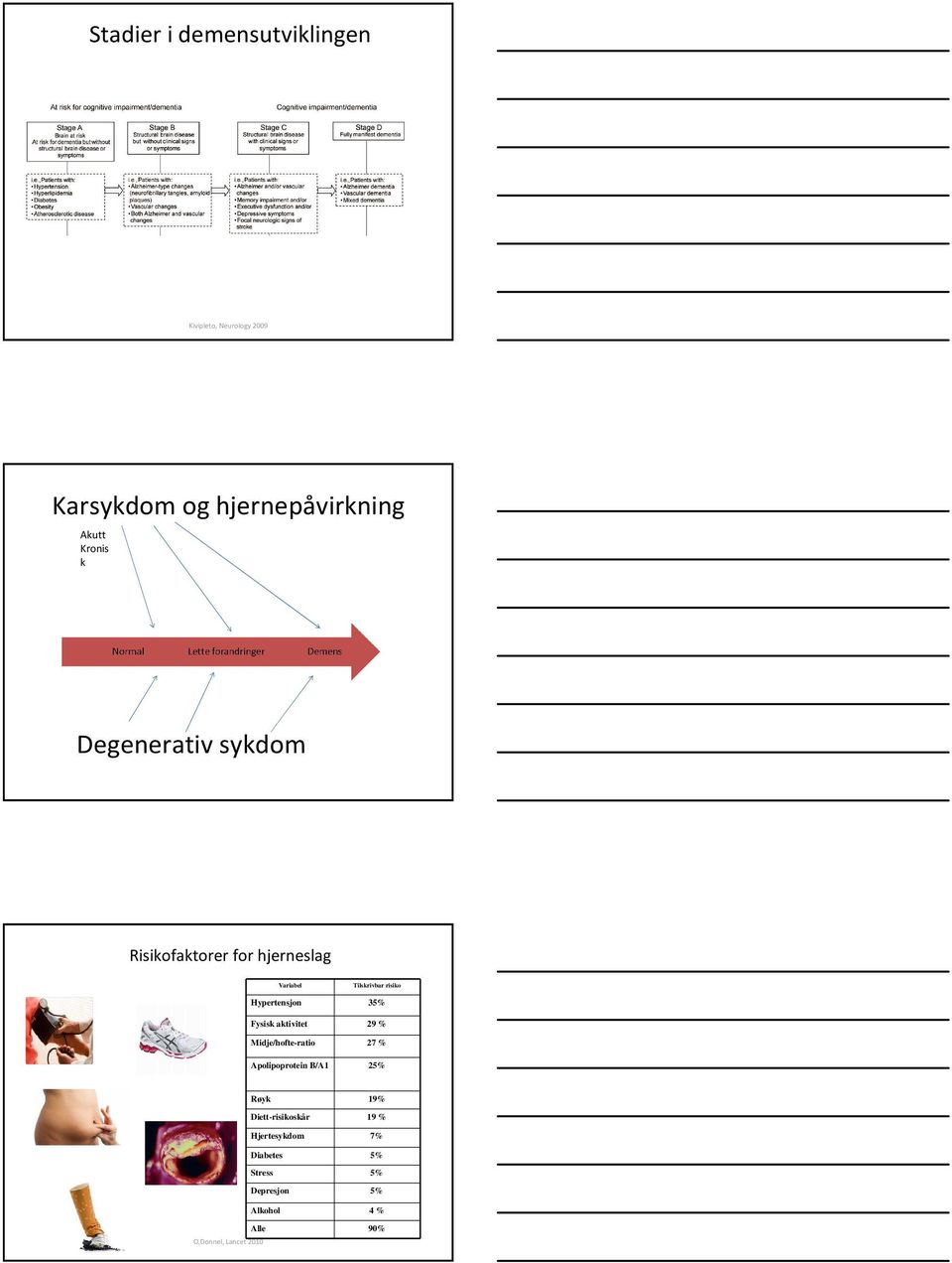 Fysisk aktivitet 29 % Midje/hofte-ratio 27 % Apolipoprotein B/A1 25% Røyk 19% Diett-risikoskår