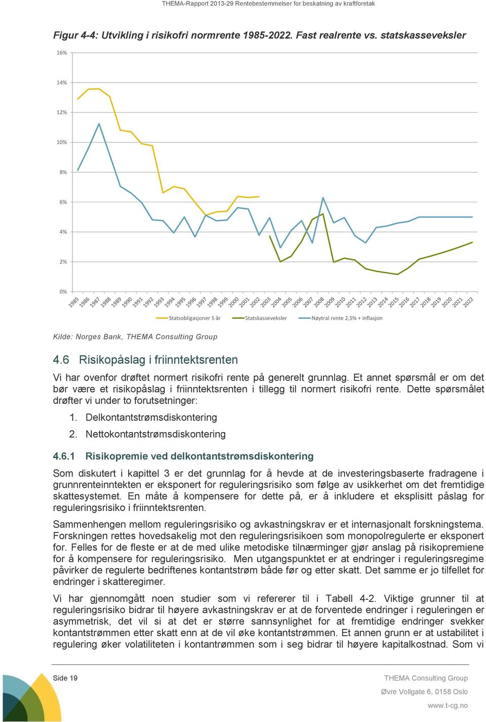 6 Risikopåslag i friinntektsrenten Vi har ovenfor drøftet normert risikofri rente på generelt grunnlag.