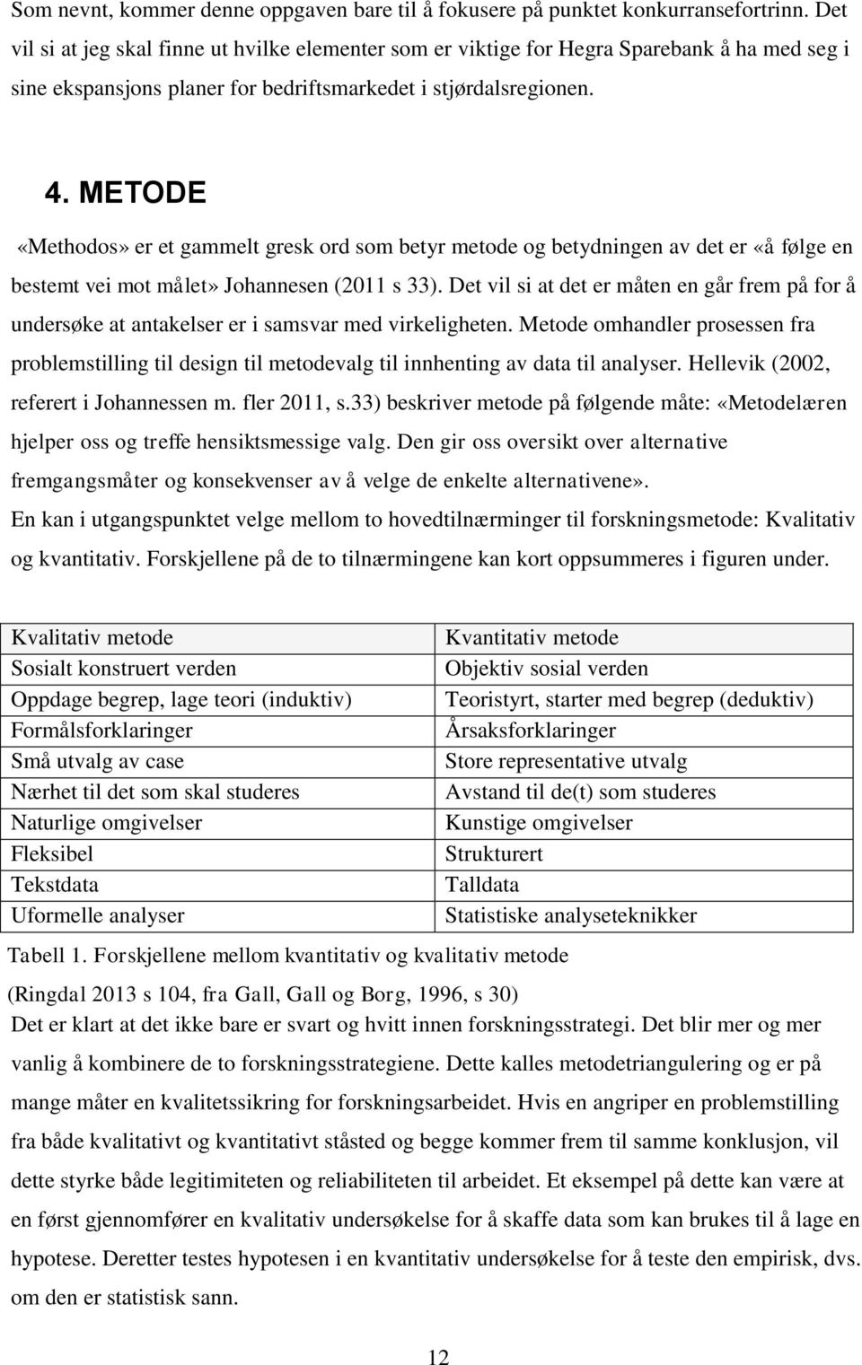 METODE «Methodos» er et gammelt gresk ord som betyr metode og betydningen av det er «å følge en bestemt vei mot målet» Johannesen (2011 s 33).