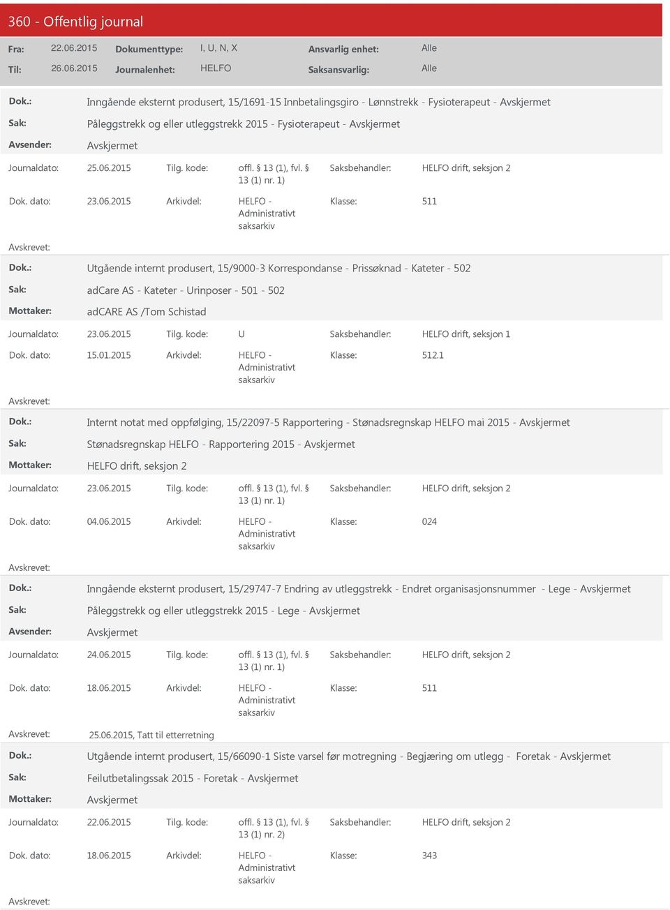 1 Internt notat med oppfølging, 15/22097-5 Rapportering - Stønadsregnskap mai 2015 - Stønadsregnskap - Rapportering 2015-04.06.