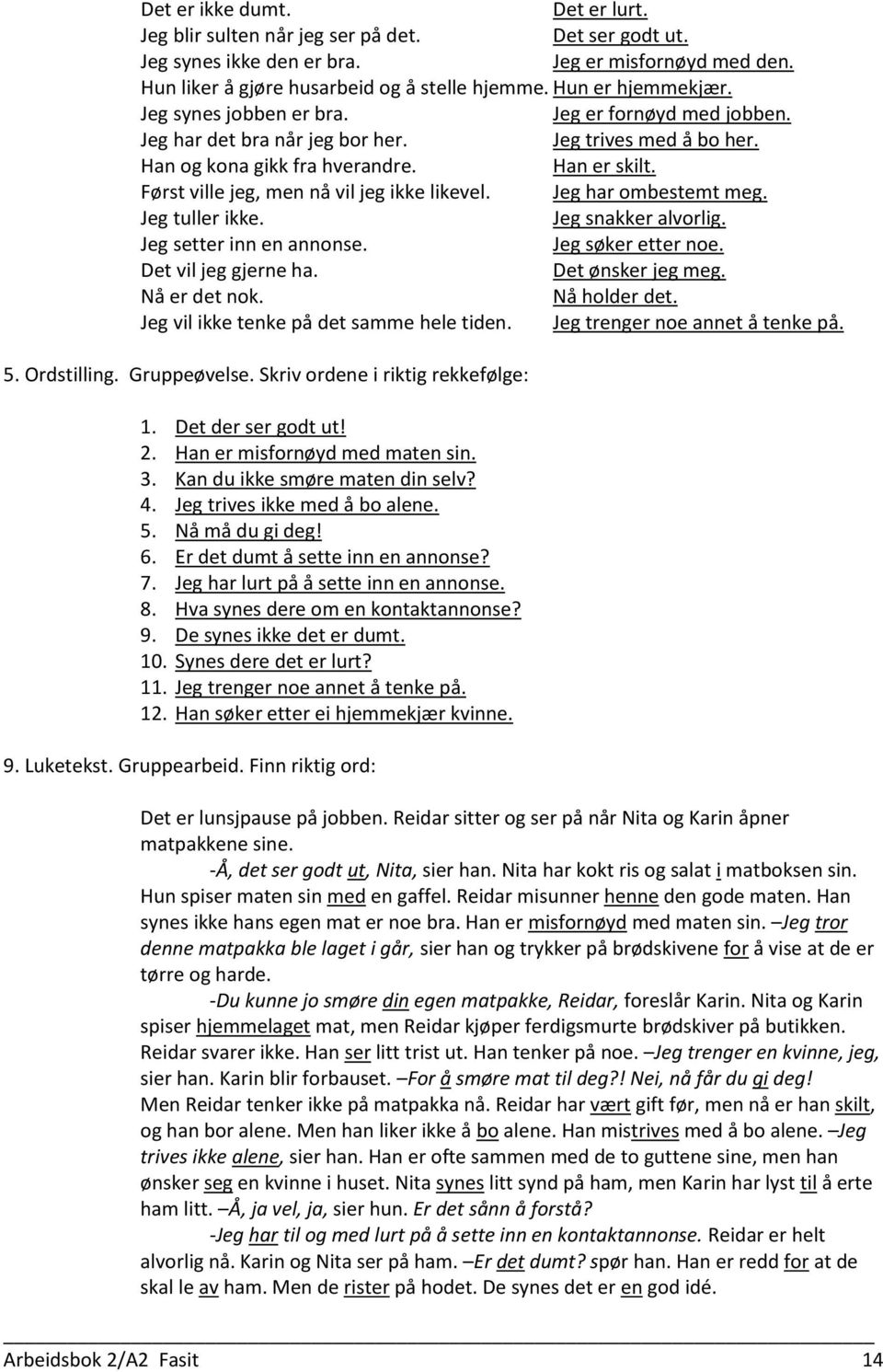 Først ville jeg, men nå vil jeg ikke likevel. Jeg har ombestemt meg. Jeg tuller ikke. Jeg snakker alvorlig. Jeg setter inn en annonse. Jeg søker etter noe. Det vil jeg gjerne ha. Det ønsker jeg meg.