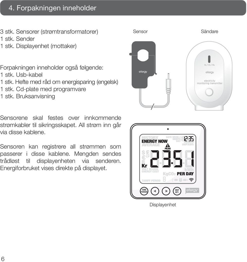 Hefte med råd om energisparing (engelsk) 1 stk. Cd-plate med programvare 1 stk.