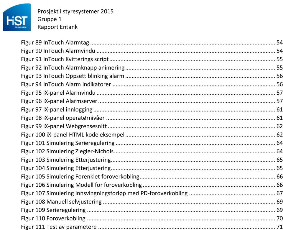 .. 61 Figur 99 ix-panel Webgrensesnitt... 62 Figur 100 ix-panel HTML kode eksempel... 62 Figur 101 Simulering Serieregulering... 64 Figur 102 Simulering Ziegler-Nichols.