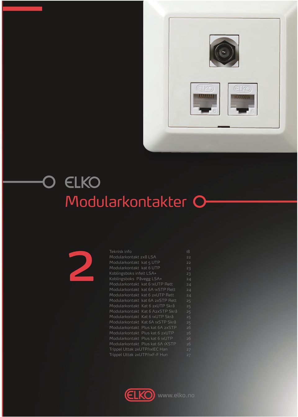 6 2xUTP Skrå 25 Modularkontakt Kat 6 A2xSTP Skrå 25 Modularkontakt Kat 6 1xUTP Skrå 25 Modularkontakt Kat 6A 1xSTP Skrå 25 Modularkontakt Plus kat 6A 2xSTP 26