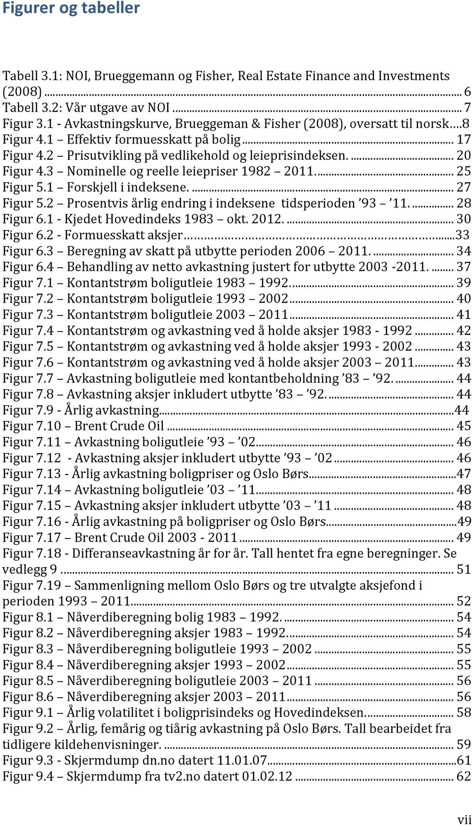 3 Nominelle og reelle leiepriser 1982 2011.... 25 Figur 5.1 Forskjell i indeksene.... 27 Figur 5.2 Prosentvis årlig endring i indeksene tidsperioden 93 11.... 28 Figur 6.