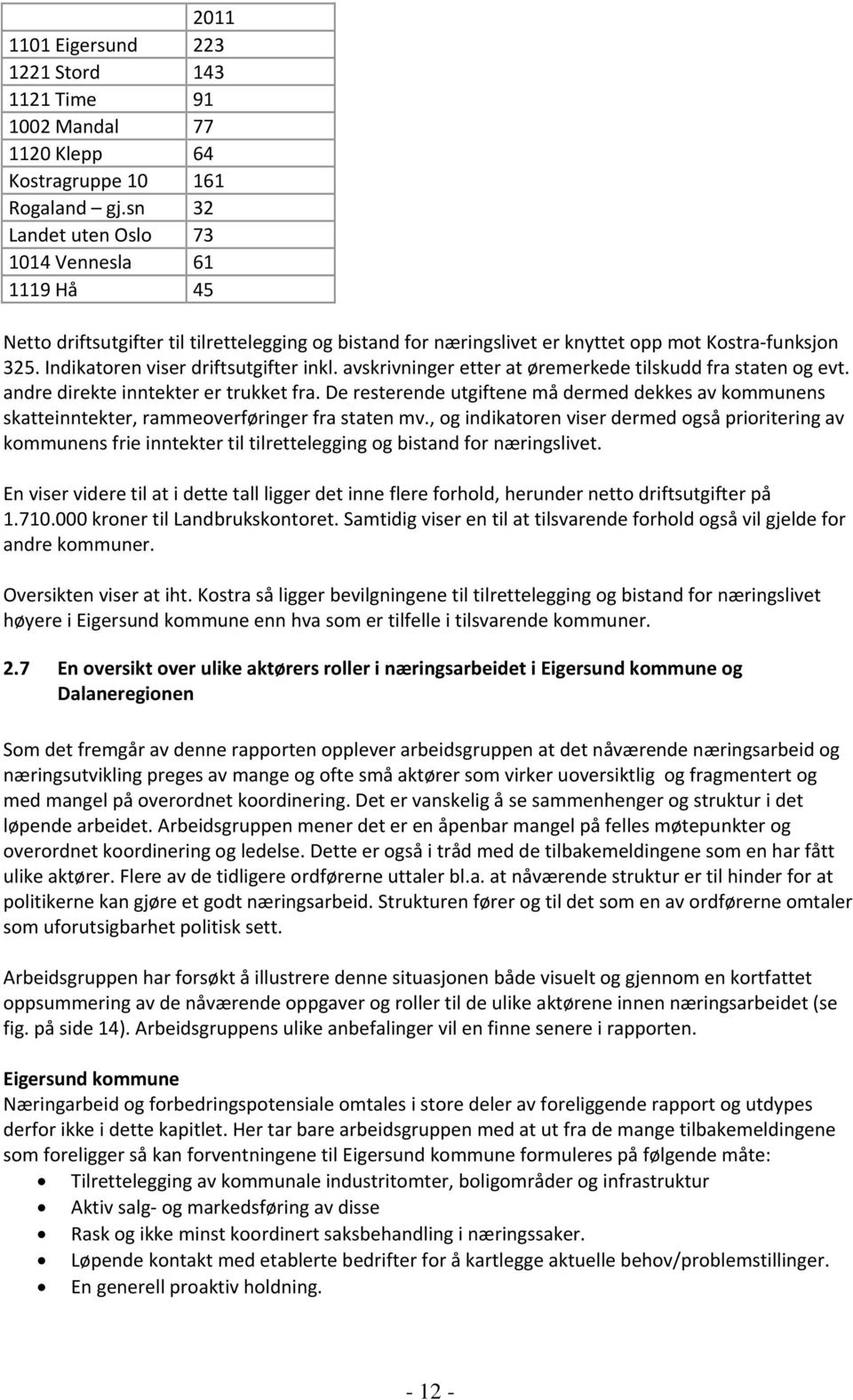 Indikatoren viser driftsutgifter inkl. avskrivninger etter at øremerkede tilskudd fra staten og evt. andre direkte inntekter er trukket fra.