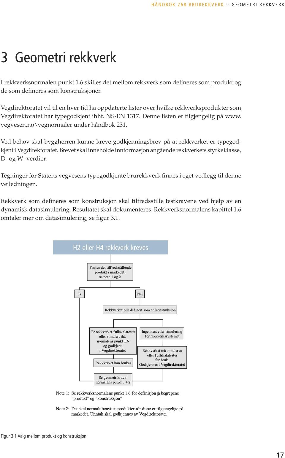 no\vegnormaler under håndbok 21. Ved behov skal byggherren kunne kreve godkjenningsbrev på at rekkverket er typegodkjent i Vegdirektoratet.