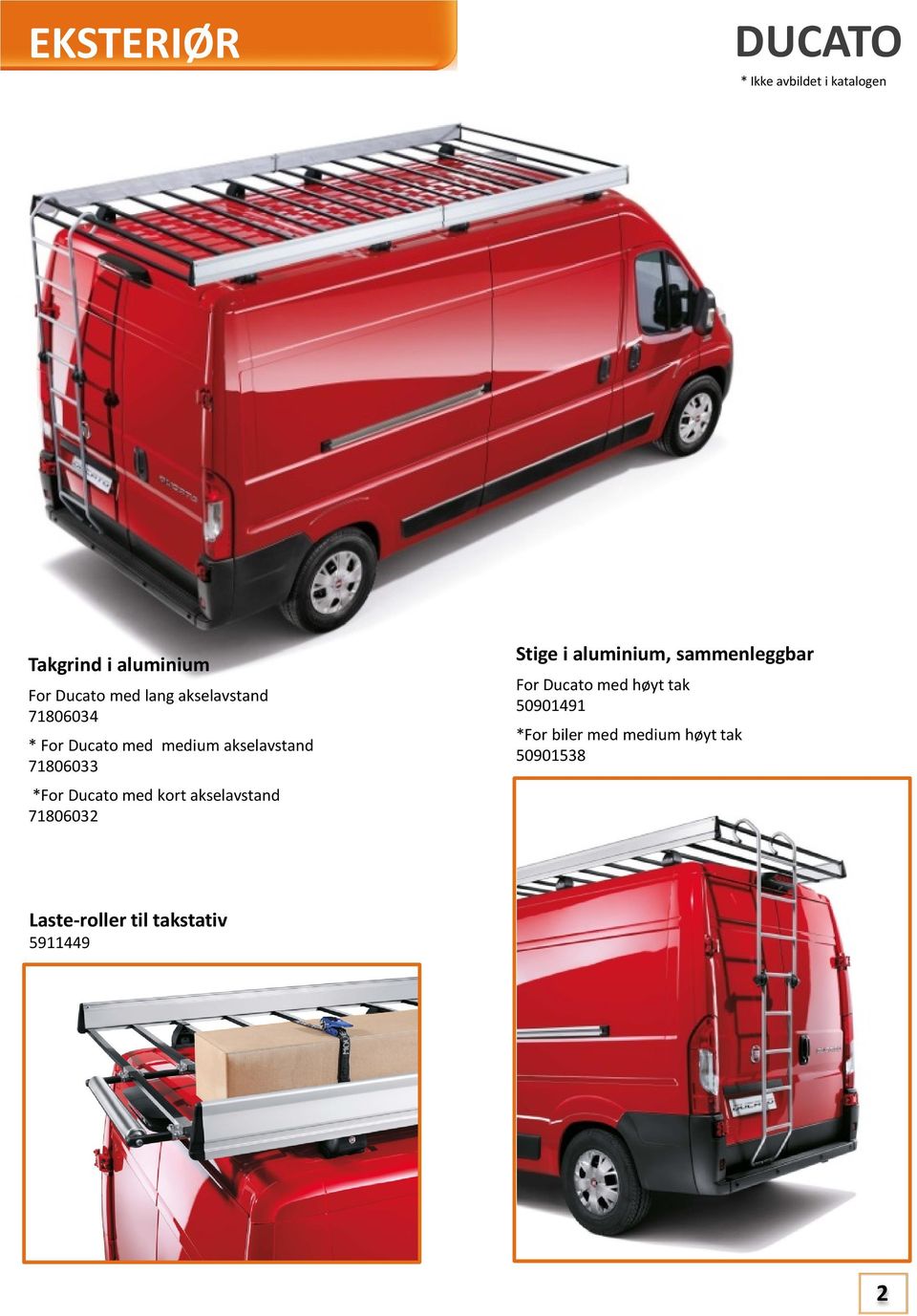 med kort akselavstand 71806032 Stige i aluminium, sammenleggbar For Ducato med