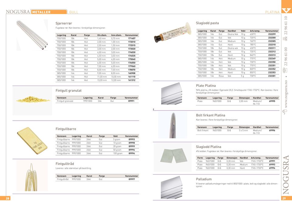 750/1000 18k Hvit 1,40 mm 0,70 mm 171407 750/1000 18k Hvit 2,00 mm 1,00 mm 172010 750/1000 18k Hvit 2,50 mm 1,50 mm 172515 750/1000 18k Hvit 3,00 mm 2,00 mm 173020 750/1000 18k Hvit 4,00 mm 3,00 mm