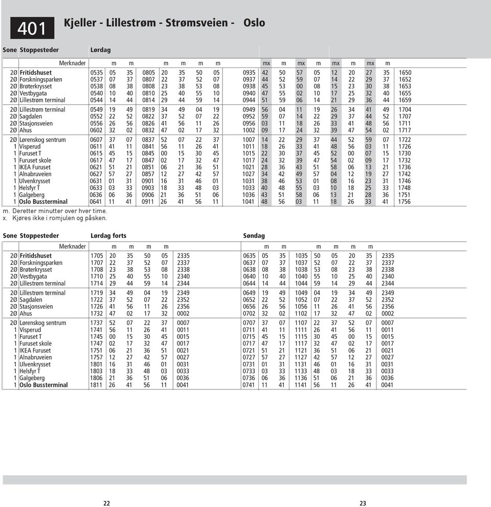 25 32 40 1655 2Ø Lillestrøm terminal 0544 14 44 0814 29 44 59 14 0944 51 59 06 14 21 29 36 44 1659 2Ø Lillestrøm terminal 0549 19 49 0819 34 49 04 19 0949 56 04 11 19 26 34 41 49 1704 2Ø Sagdalen