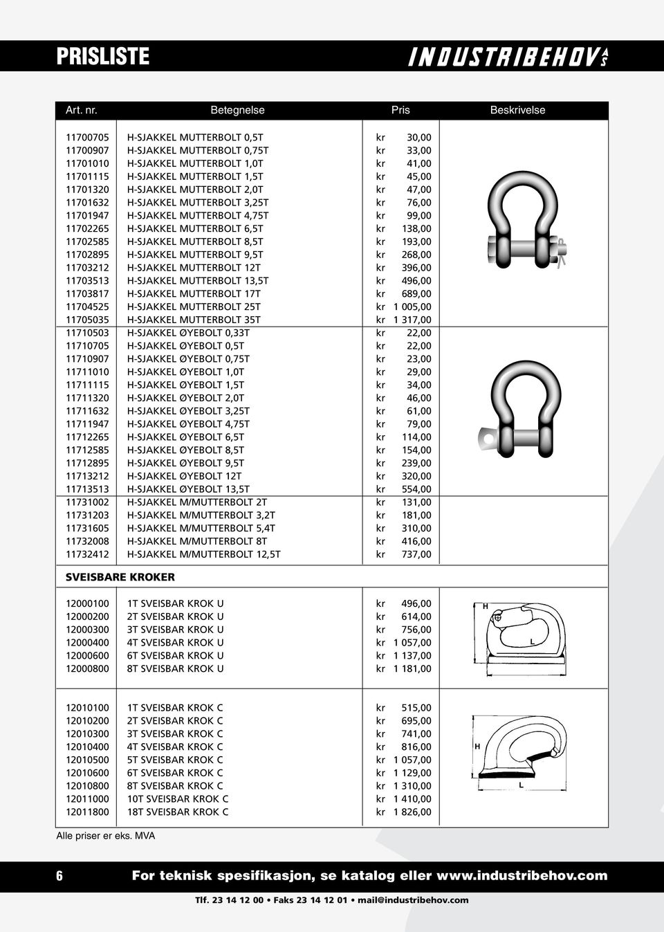 193,00 11702895 H-SJAKKEL MUTTERBOLT 9,5T kr 268,00 11703212 H-SJAKKEL MUTTERBOLT 12T kr 396,00 11703513 H-SJAKKEL MUTTERBOLT 13,5T kr 496,00 11703817 H-SJAKKEL MUTTERBOLT 17T kr 689,00 11704525