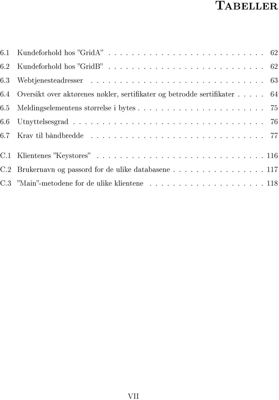 6 Utnyttelsesgrad................................. 76 6.7 Krav til båndbredde.............................. 77 C.1 Klientenes Keystores............................. 116 C.