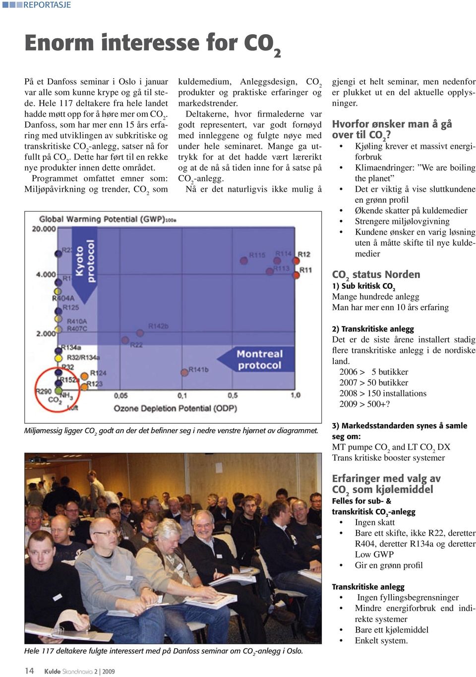 Programmet omfattet emner som: Miljøpåvirkning og trender, CO2 som kuldemedium, Anleggsdesign, CO2 produkter og praktiske erfaringer og markedstrender.