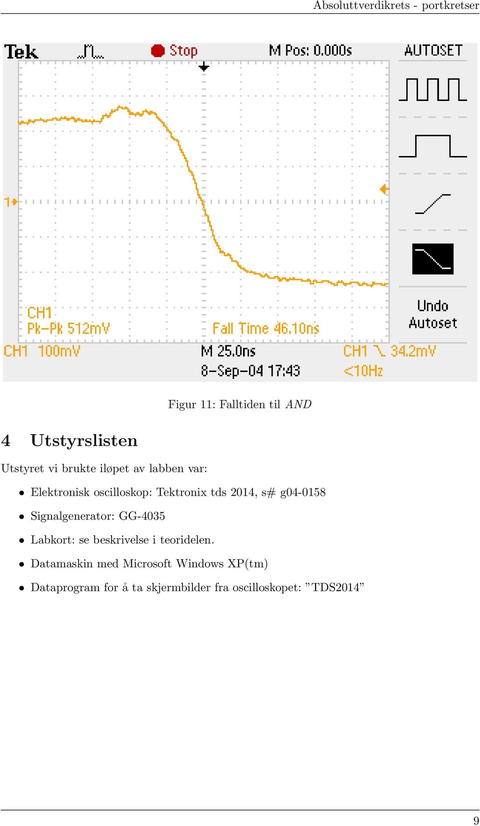 Signalgenerator: GG-4035 Labkort: se beskrivelse i teoridelen.