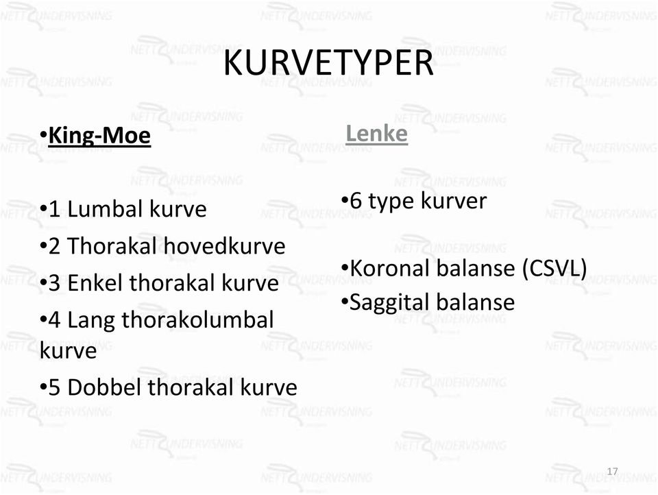 Lang thorakolumbal kurve 5 Dobbel thorakal kurve