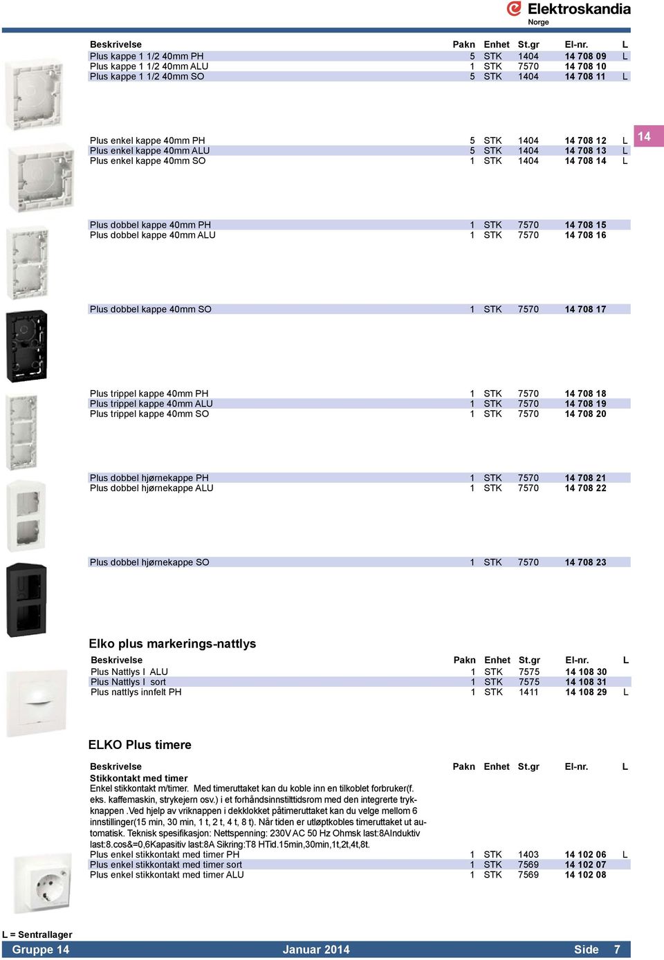 dobbel kappe 40mm SO 1 STK 7570 14 708 17 Plus trippel kappe 40mm PH 1 STK 7570 14 708 18 Plus trippel kappe 40mm ALU 1 STK 7570 14 708 19 Plus trippel kappe 40mm SO 1 STK 7570 14 708 20 Plus dobbel