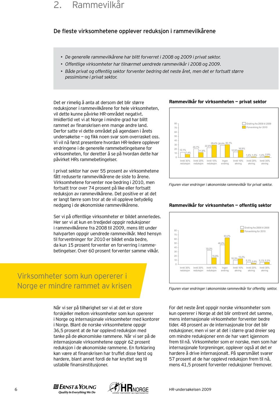 Det er rimelig å anta at dersom det blir større reduksjoner i rammevilkårene for hele virksomheten, vil dette kunne påvirke HR-området negativt.