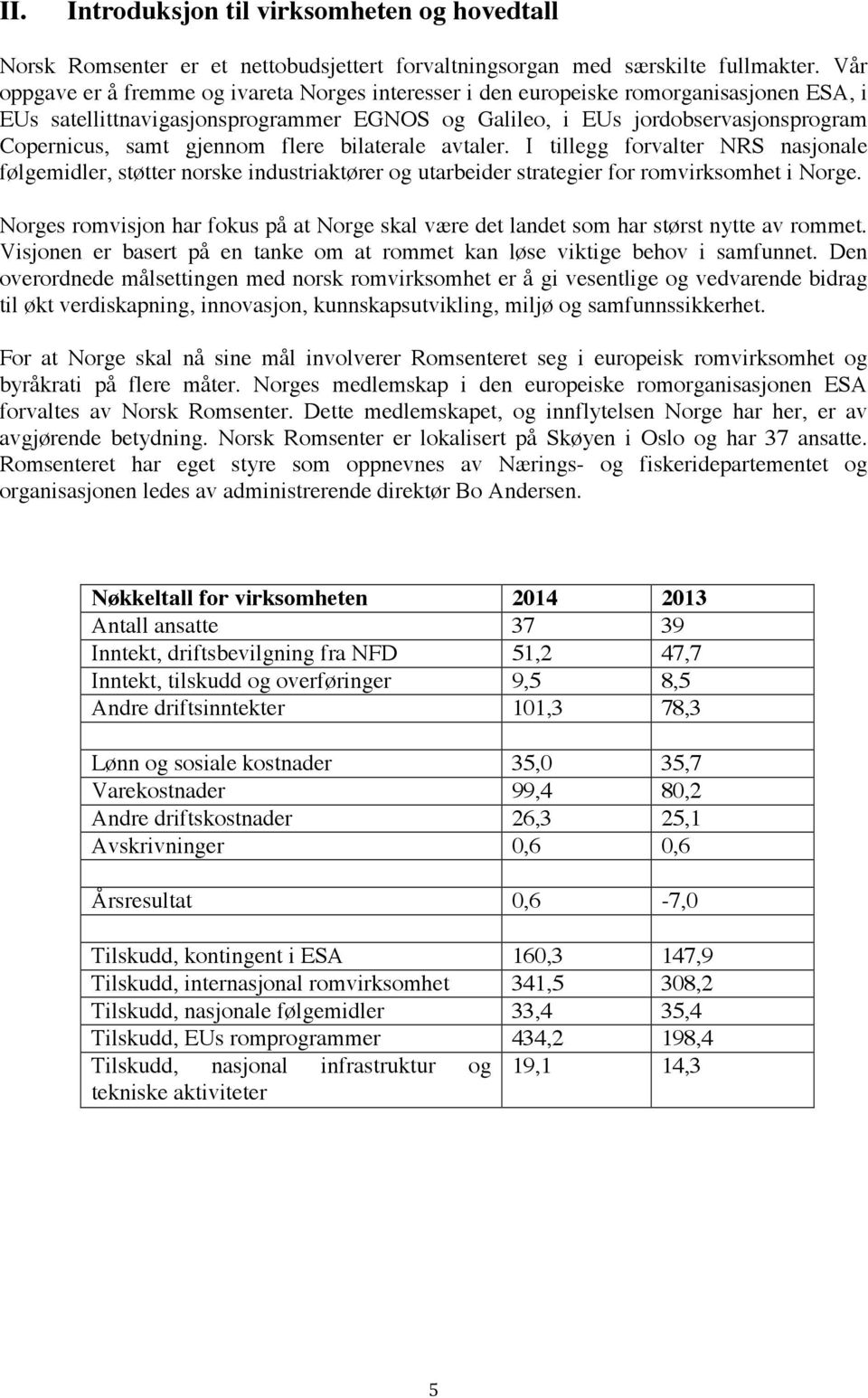 gjennom flere bilaterale avtaler. I tillegg forvalter NRS nasjonale følgemidler, støtter norske industriaktører og utarbeider strategier for romvirksomhet i Norge.