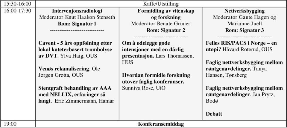 Eric Zimmermann, Hamar Formidling av vitenskap og forskning Moderator Renate Grüner Om å ødelegge gode intensjoner med en dårlig presentasjon.