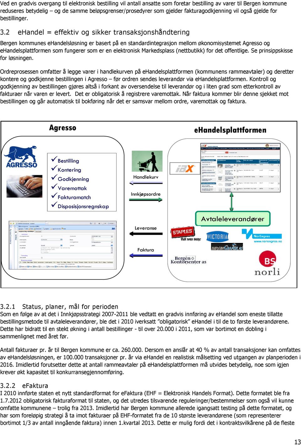 2 ehandel = effektiv og sikker transaksjonshåndtering Bergen kommunes ehandelsløsning er basert på en standardintegrasjon mellom økonomisystemet Agresso og ehandelsplattformen som fungerer som er en