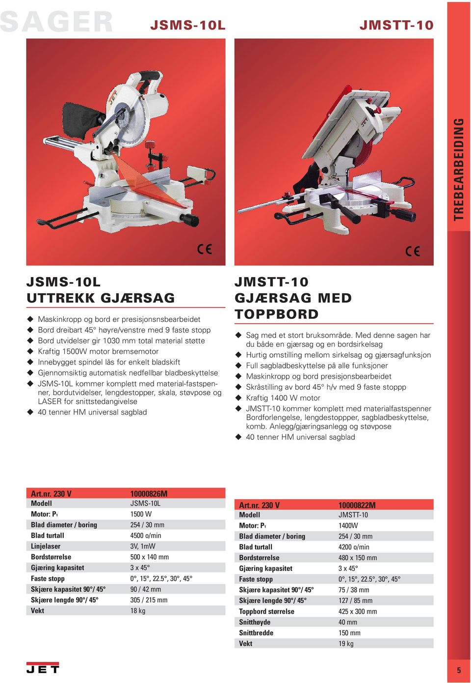 lengdestopper, skala, støvpose og LASER for snittstedangivelse 40 tenner HM universal sagblad JMSTT-10 GJÆRSAG MED TOPPBORD Sag med et stort bruksområde.