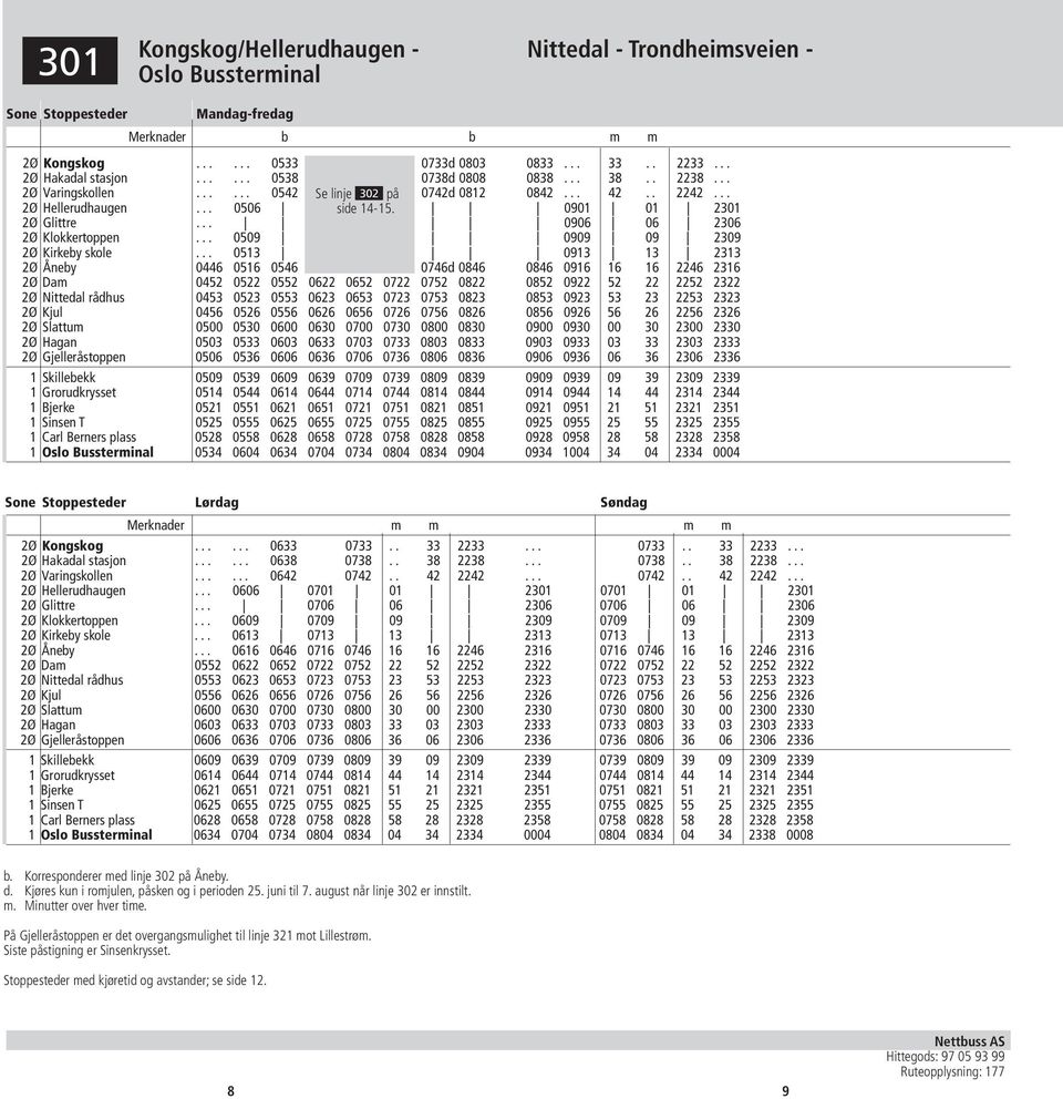 ........... 0906 06 2306 2Ø Klokkertoppen... 0509......... 0909 09 2309 2Ø Kirkeby skole... 0513......... 0913 13 2313 2Ø Åneby 0446 0516 0546.