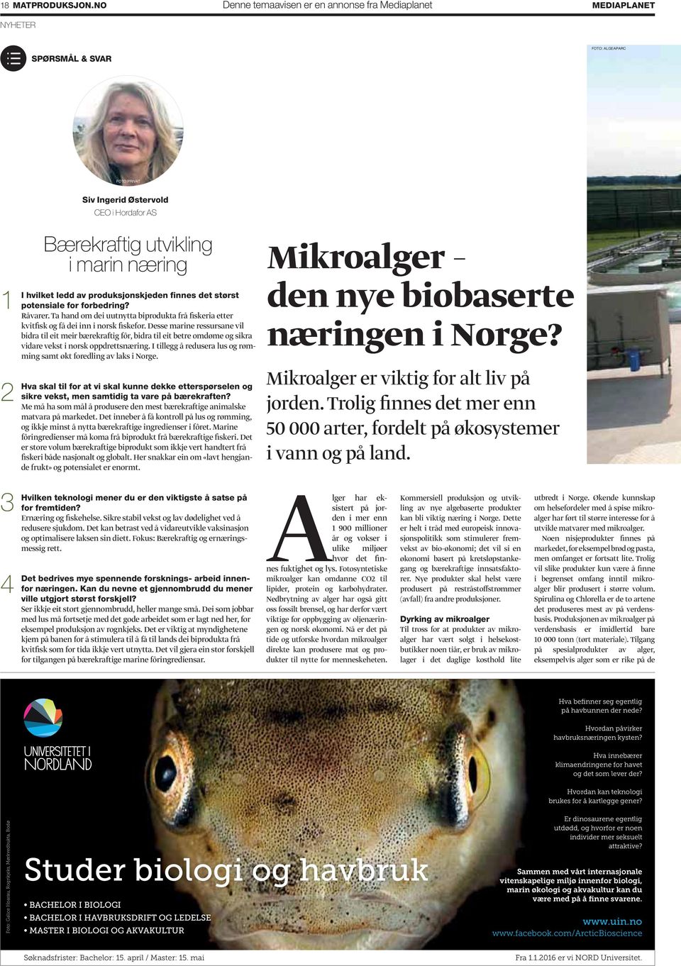 hvilket ledd av produksjonskjeden finnes det størst potensiale for forbedring? Råvarer. Ta hand om dei uutnytta biprodukta frå fiskeria etter kvitfisk og få dei inn i norsk fiskefor.