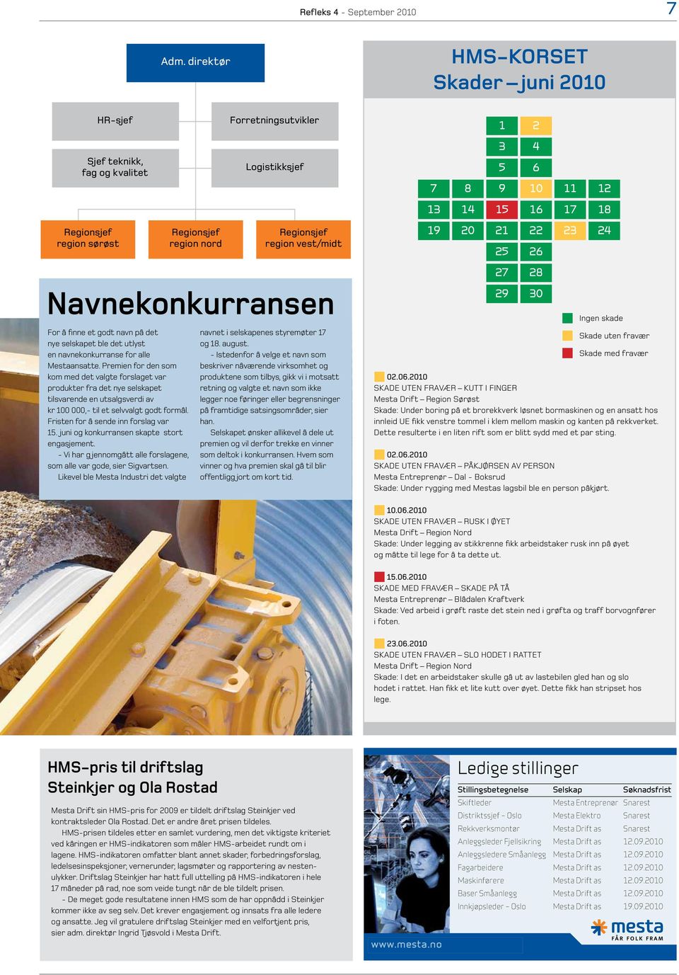 nord Regionsjef region vest/midt 19 20 21 22 23 24 25 26 Navnekonkurransen For å finne et godt navn på det nye selskapet ble det utlyst en navnekonkurranse for alle Mestaansatte.