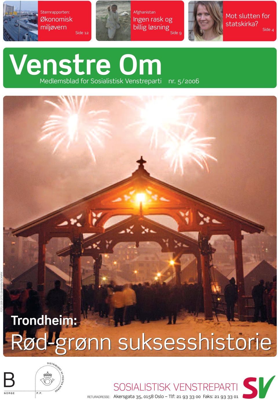 Side 4 Venstre Om Medlemsblad for Sosialistisk Venstreparti nr.