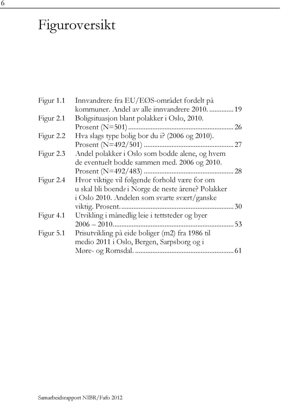 Prosent (N=492/483)... 28 Figur 2.4 Hvor viktige vil følgende forhold være for om u skal bli boende i Norge de neste årene? Polakker i Oslo 2010. Andelen som svarte svært/ganske viktig. Prosent.