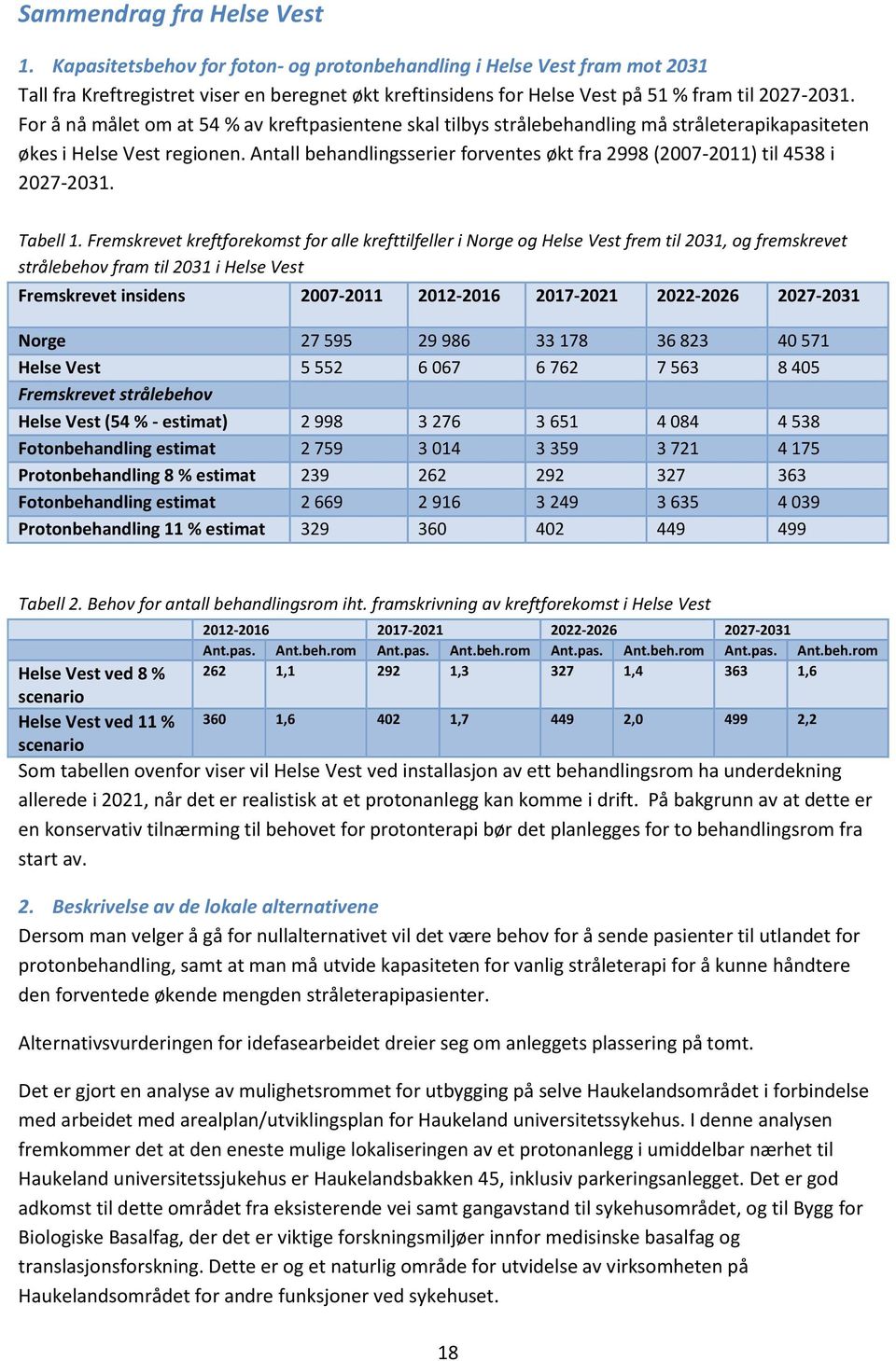 For å nå målet om at 54 % av kreftpasientene skal tilbys strålebehandling må stråleterapikapasiteten økes i Helse Vest regionen.